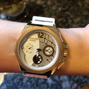 Women’s rose / white gold MULCO chronograph watch